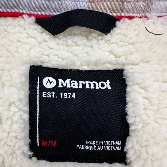 Marmot Ridgefield Sherpa Plaid Flannel Shacket Jacket Shirt medium - Picture 9 of 15